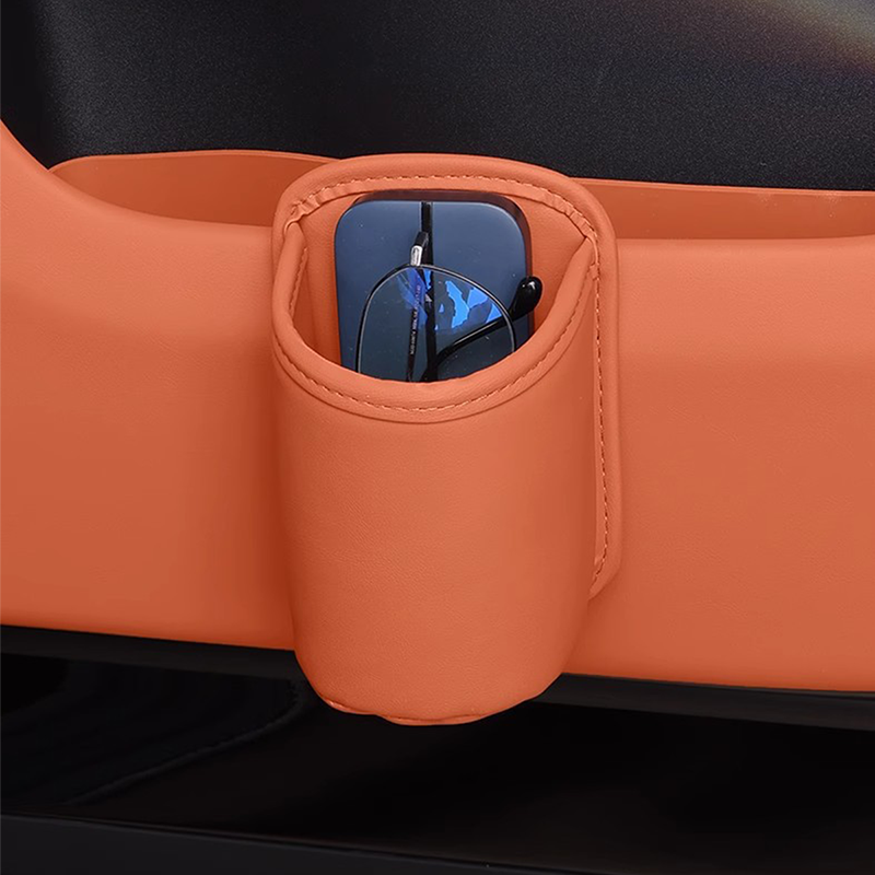 Leather Car Door Cup Holder Wide mouth opening, easy reach for drinks & phone