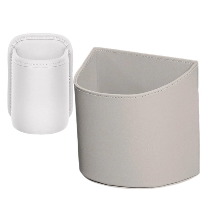 Leather Car Door Cup Holder Wide mouth opening, easy reach for drinks & phone