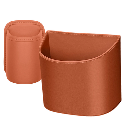 Leather Car Door Cup Holder Wide mouth opening, easy reach for drinks & phone