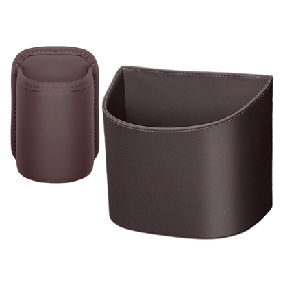 Leather Car Door Cup Holder Wide mouth opening, easy reach for drinks & phone
