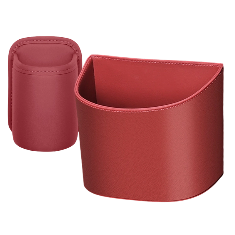 Leather Car Door Cup Holder Wide mouth opening, easy reach for drinks & phone