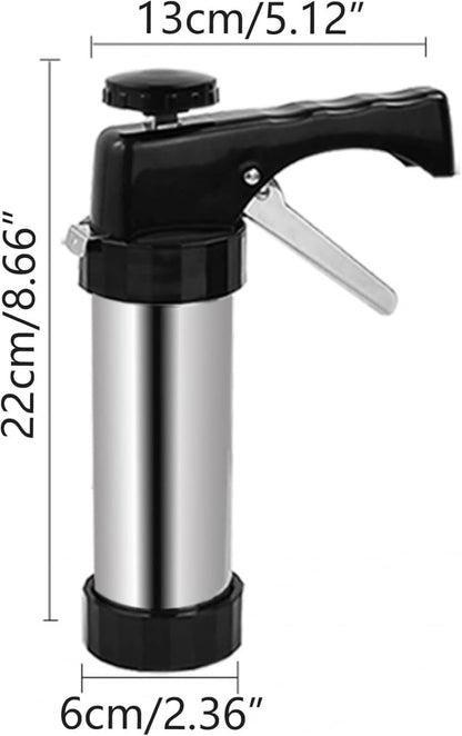 Stainless Steel Cookie Pres with 13 Discs & 8 Nozzles