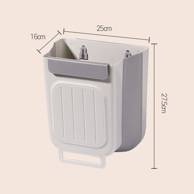 Collapsible Hanging Trash Can for Kitchen Cabinet Door Space-Saving Waste Bin (6L/11L)