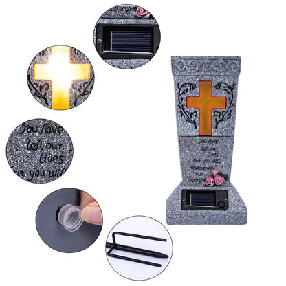 arrival Solar LED Grave Vase with Ground Spike for Cemetery Headstones Memorial Flower Holder