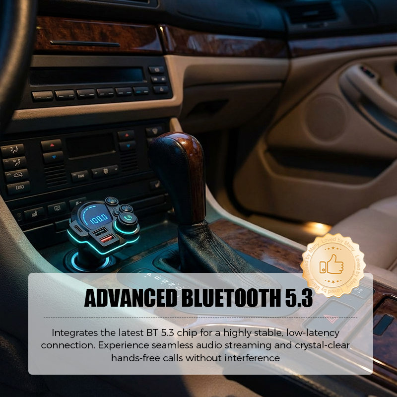NOW! Universal Dual-Port Car FM Bluetooth Transmitter Wireless Music, Hands-Free Calling & Dual USB Charger