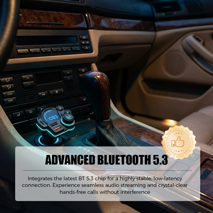 NOW! Universal Dual-Port Car FM Bluetooth Transmitter Wireless Music, Hands-Free Calling & Dual USB Charger