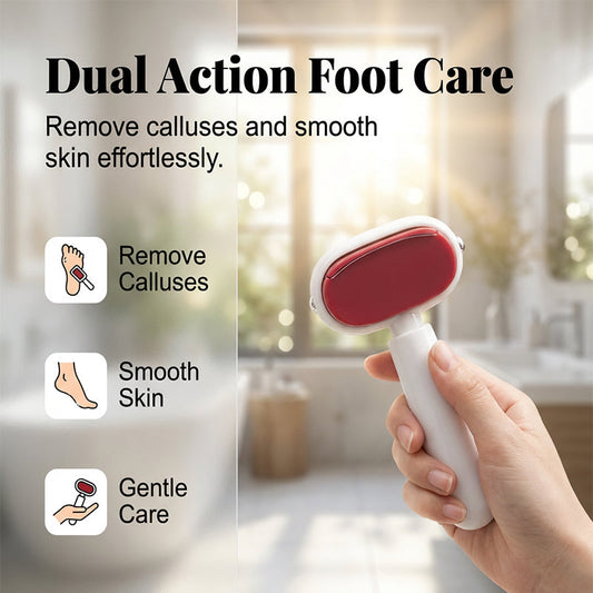 Dual Sided Foot Callus Remover, Replaceable Stainless Steel Blade Foot Scraper