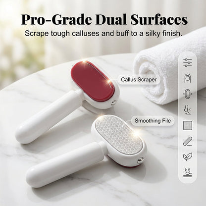 2-in-1 Foot Callus Remover Dual-Sided Foot Scraper with Replaceable Stainless Steel Blades