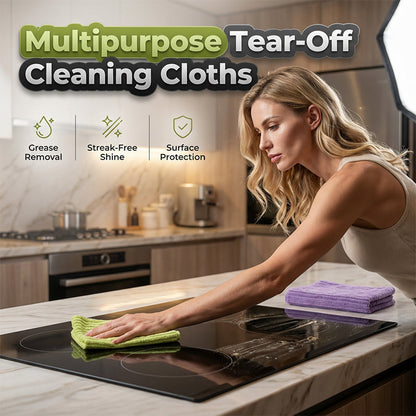 Only! Premium Bamboo Fiber Microfiber Cloths Tear-Off Design & Antibacterial Protection