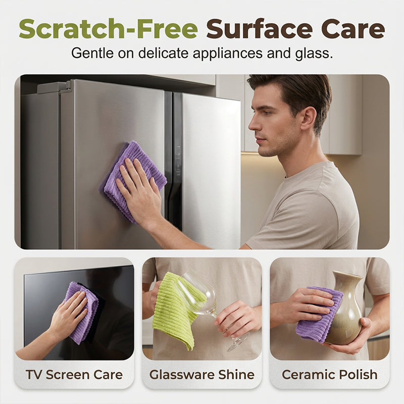 Only! Premium Bamboo Fiber Microfiber Cloths Tear-Off Design & Antibacterial Protection