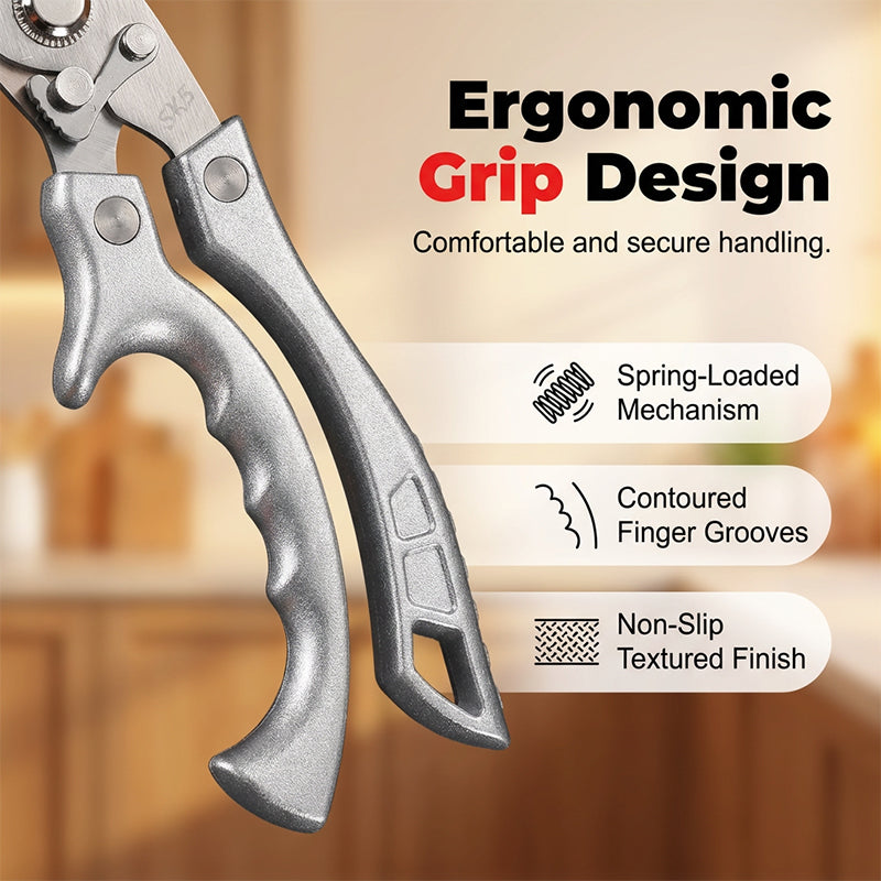 Heavy-Duty Multi-Functional Kitchen Scissors Cut, Crack, Open & Prep with One Tool