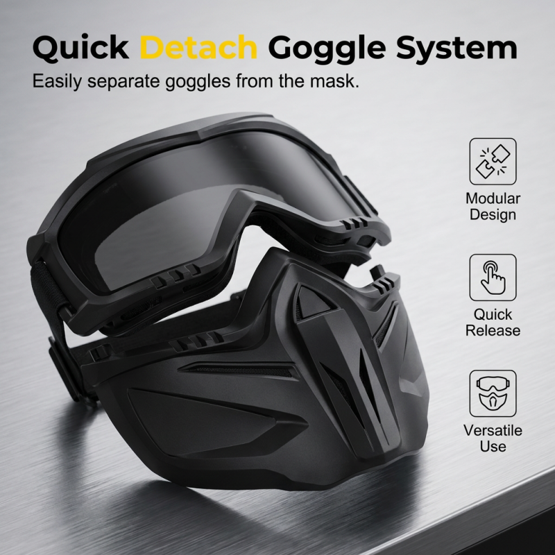 Detachable Full Face Goggle Mask Ultimate Protection & Tactical Style