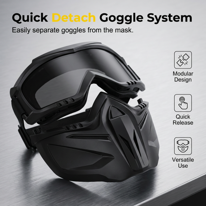 Detachable Full Face Goggle Mask Ultimate Protection & Tactical Style