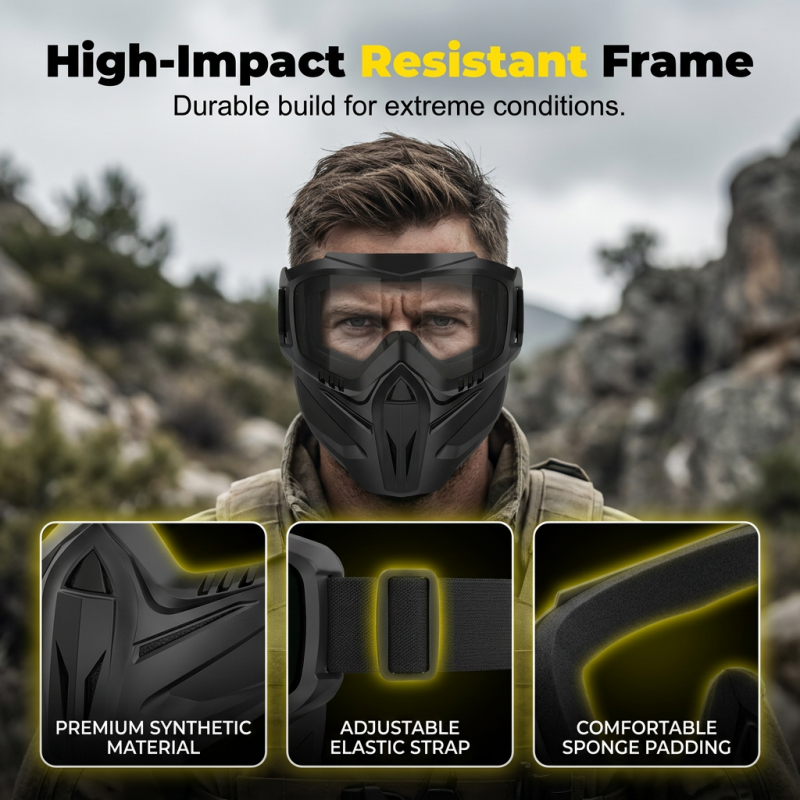 Detachable Full Face Goggle Mask Ultimate Protection & Tactical Style