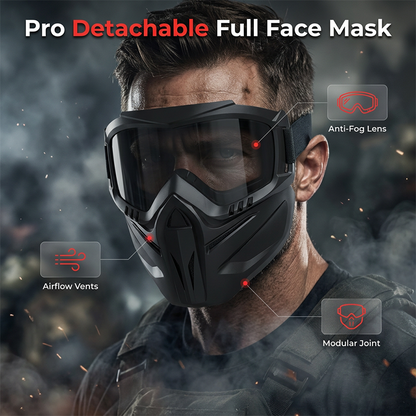 Detachable Full Face Goggle Mask Ultimate Protection & Tactical Style