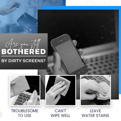 2-in-1 Screen Cleaner & Microfiber Cloth Portable, Residue-Free, Gentle