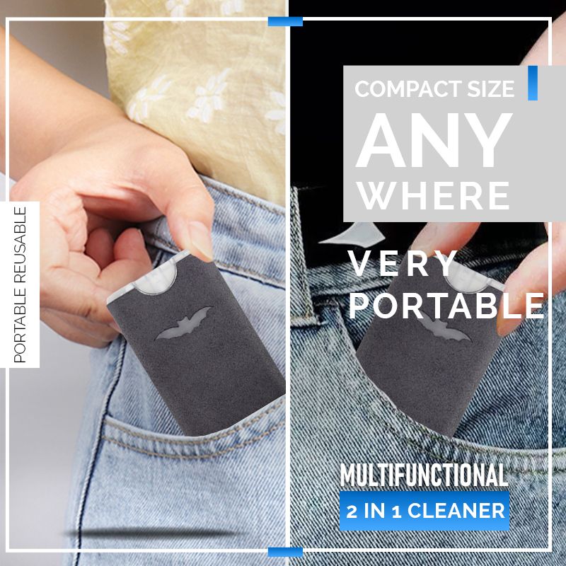 2-in-1 Screen Cleaner & Microfiber Cloth Portable, Residue-Free, Gentle