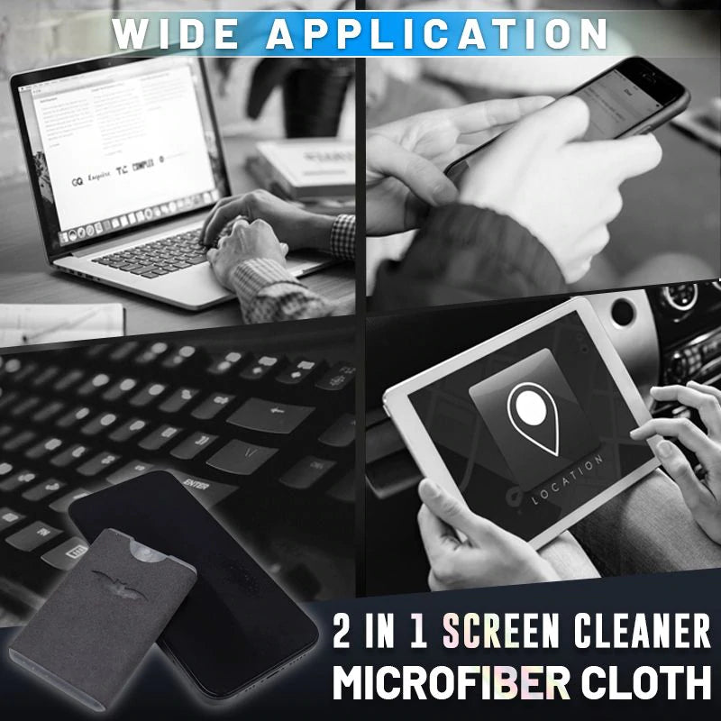 2-in-1 Screen Cleaner & Microfiber Cloth Portable, Residue-Free, Gentle