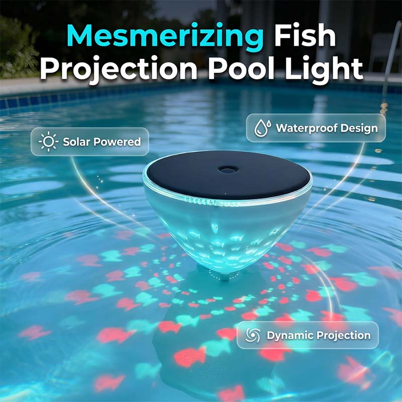Solar Fish Projection Pool Light