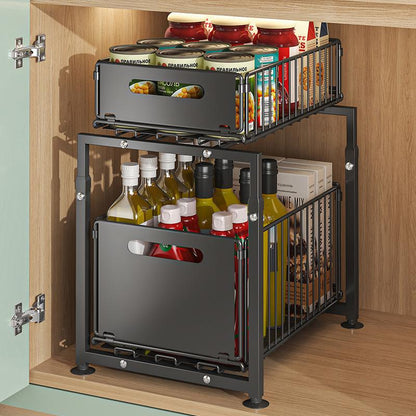 NOW! 2-Tier Pull-Out Shelf Expandable Under Sink Organizer