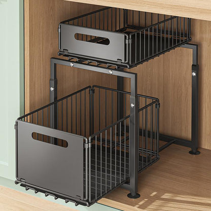 NOW! 2-Tier Pull-Out Shelf Expandable Under Sink Organizer