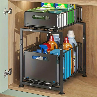 NOW! 2-Tier Pull-Out Shelf Expandable Under Sink Organizer