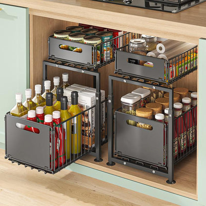 NOW! 2-Tier Pull-Out Shelf Expandable Under Sink Organizer