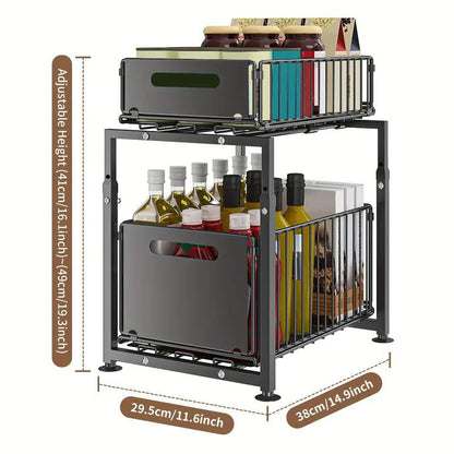 NOW! 2-Tier Pull-Out Shelf Expandable Under Sink Organizer