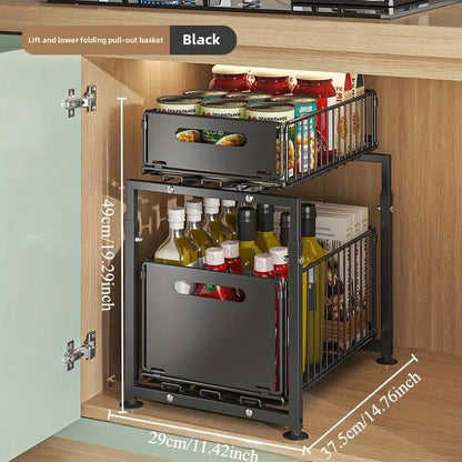 NOW! 2-Tier Pull-Out Shelf Expandable Under Sink Organizer
