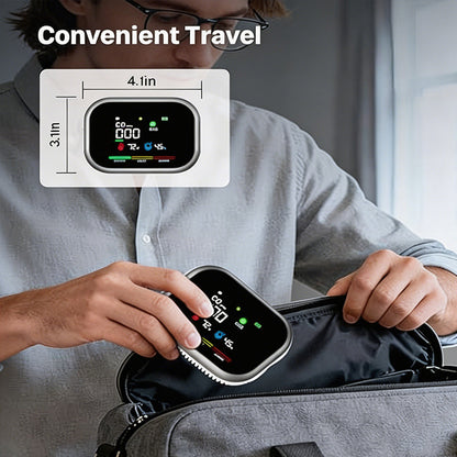 🛡️  6-in-1 Portable Indoor Environment Monitor– CO, Gas, Smoke, Temperature & Humidity Monitor