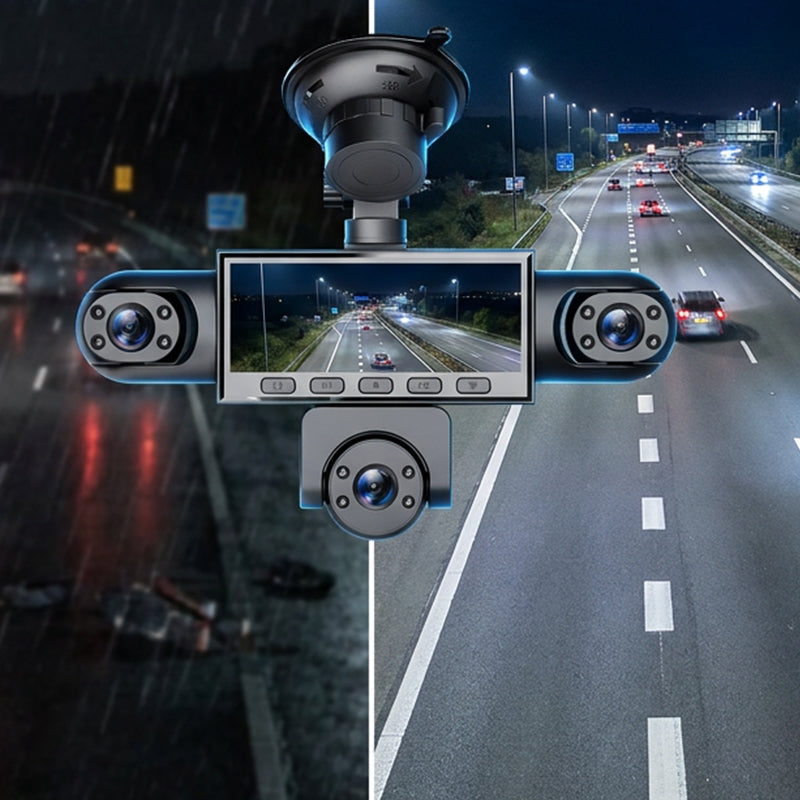 2026! 5 Lens Panoramic Dash Cam Front, sides