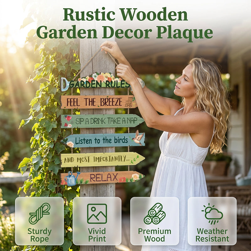 Rustic Wooden Garden Sign