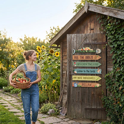 Rustic Wooden Garden Sign