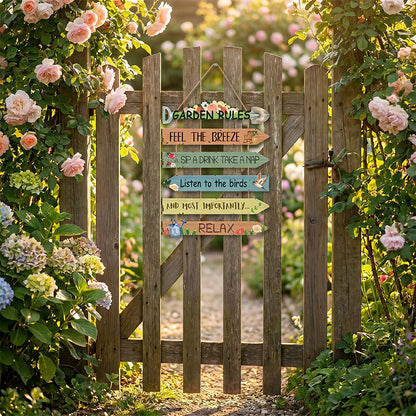 Rustic Wooden Garden Sign
