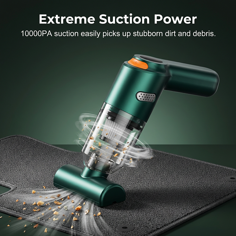 Cordless car vacuum 10000Pa suction, lightweight, long battery life!