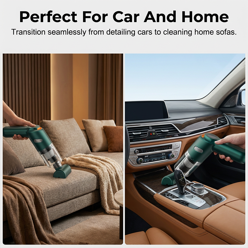 Cordless car vacuum 10000Pa suction, lightweight, long battery life!