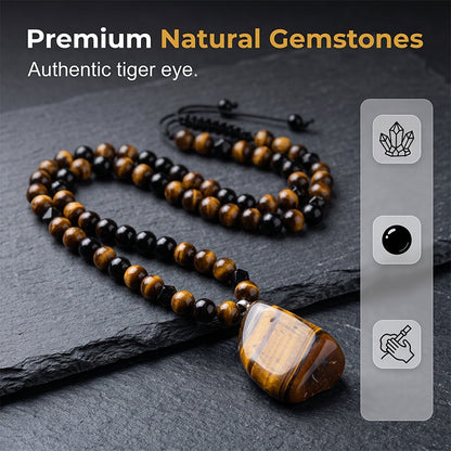 Men's Tiger's Eye Beaded Necklace