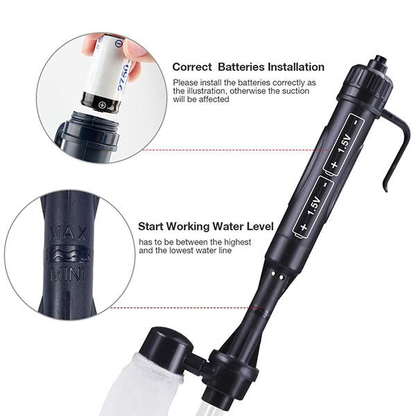 NOW! Electric Aquarium Gravel Cleaner Powerful Suction Fish Tank Vacuum Siphon, Easy Gravel Cleaning & Water Changing
