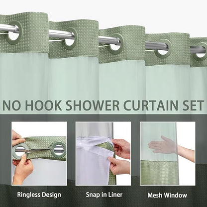Finally, a shower curtain that actually keeps water IN no hooks, no leaks, waffle texture