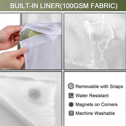 Finally, a shower curtain that actually keeps water IN no hooks, no leaks, waffle texture