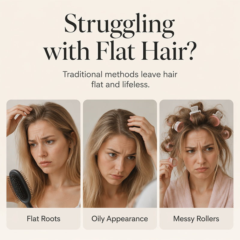 Over 48, Cordless Heated Root Volumizing Hair Clip Portable Styling Tool for Fine, Straight Hair