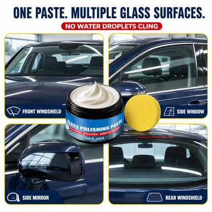 Car Glass Oil Film Remover Eliminates Glare & Wiper Smears, Repels Rain, Works on All Glass Sponge Included!