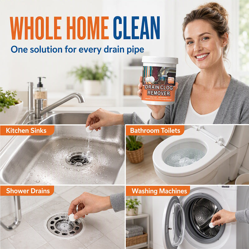 NOW! Active Oxygen Drain Clog Remover Effervescent Tablets, Rapid Dissolving, Odor Elimination, Pipe Safe for Sink