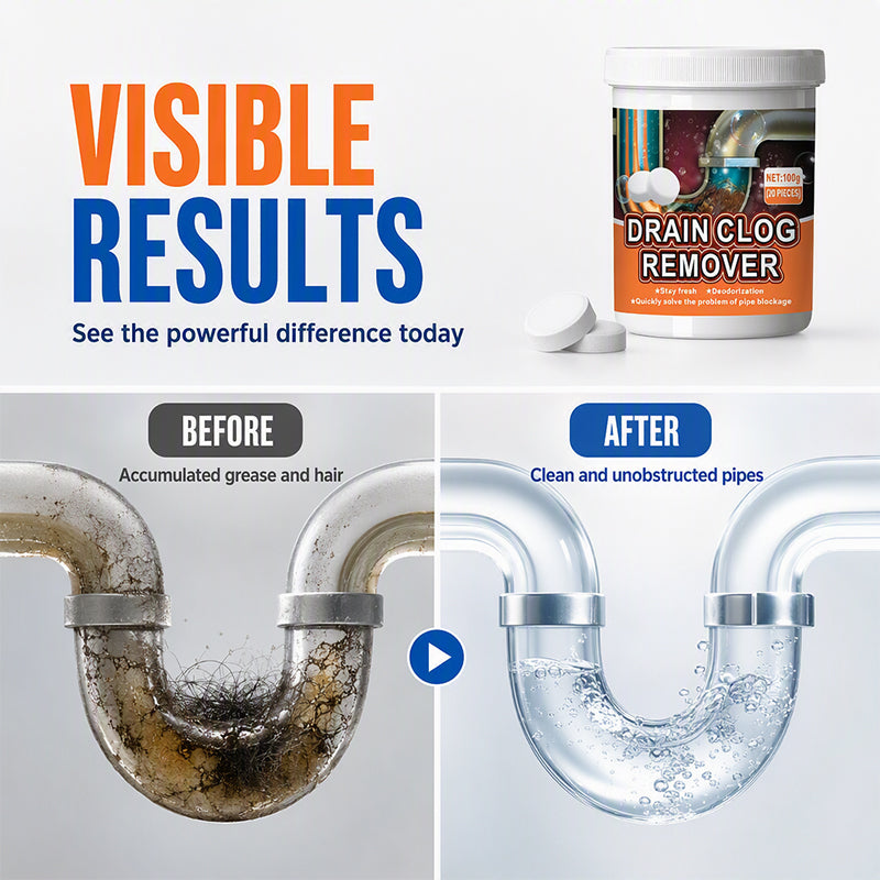 NOW! Active Oxygen Drain Clog Remover Effervescent Tablets, Rapid Dissolving, Odor Elimination, Pipe Safe for Sink