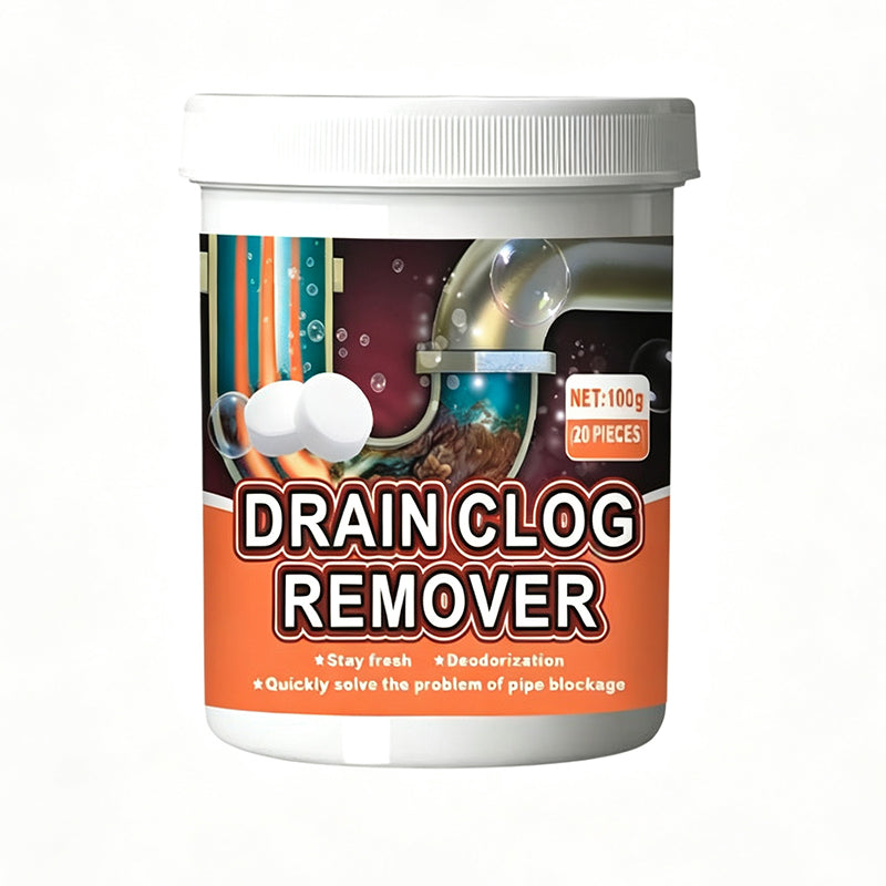 NOW! Active Oxygen Drain Clog Remover Effervescent Tablets, Rapid Dissolving, Odor Elimination, Pipe Safe for Sink