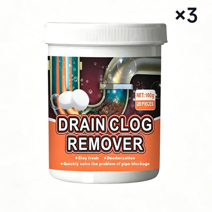 NOW! Active Oxygen Drain Clog Remover Effervescent Tablets, Rapid Dissolving, Odor Elimination, Pipe Safe for Sink