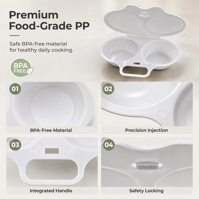Microwave Egg Poacher Dual-Cavity Breakfast Egg Cooker