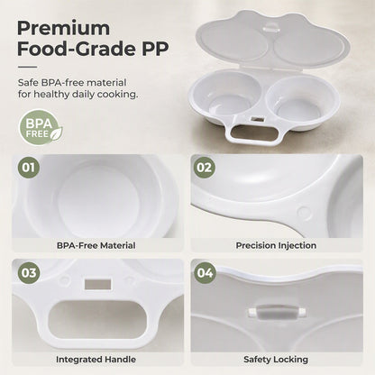 Microwave Egg Poacher Dual-Cavity Breakfast Egg Cooker