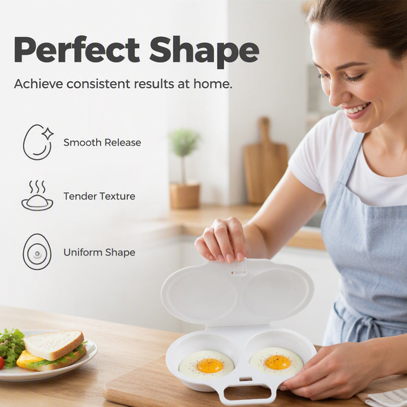 Microwave Egg Poacher Dual-Cavity Breakfast Egg Cooker