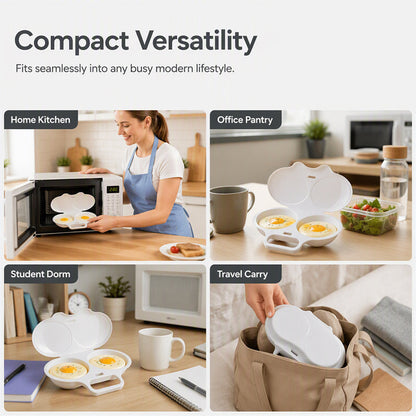 Microwave Egg Poacher Dual-Cavity Breakfast Egg Cooker